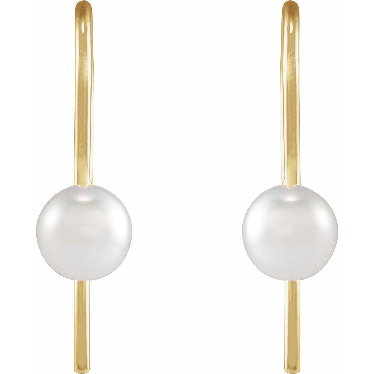 Cultured White Akoya Pearl Wire Earrings
