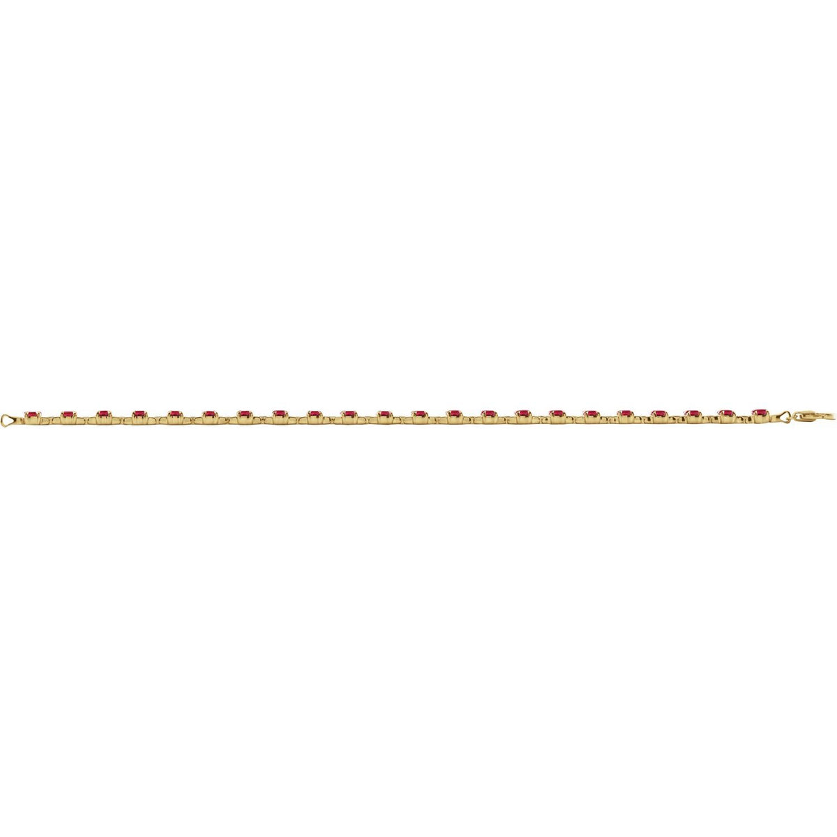 14K Yellow Gold Lab-Grown Ruby 7 1/4" Line Bracelet