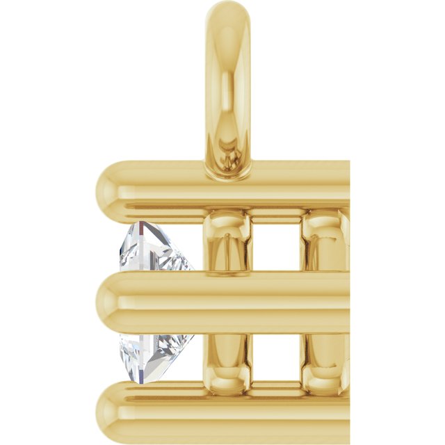 .03 CT Natural Diamond Basket Dangle