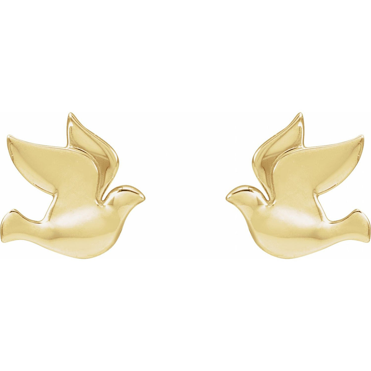 14K Yellow Gold Holy Spirit Dove Earrings