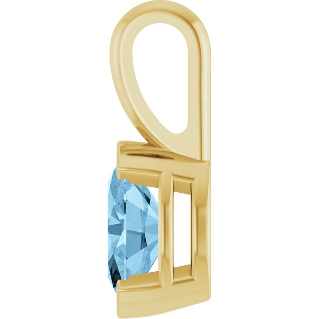 Natural Sky Blue Topaz Pendant, 12.3 x 4.44 mm