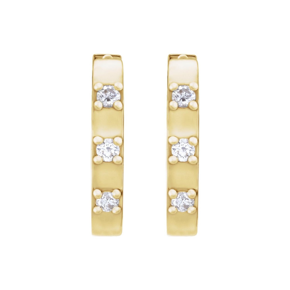 .08 CTW Natural Diamond Hoop Earrings