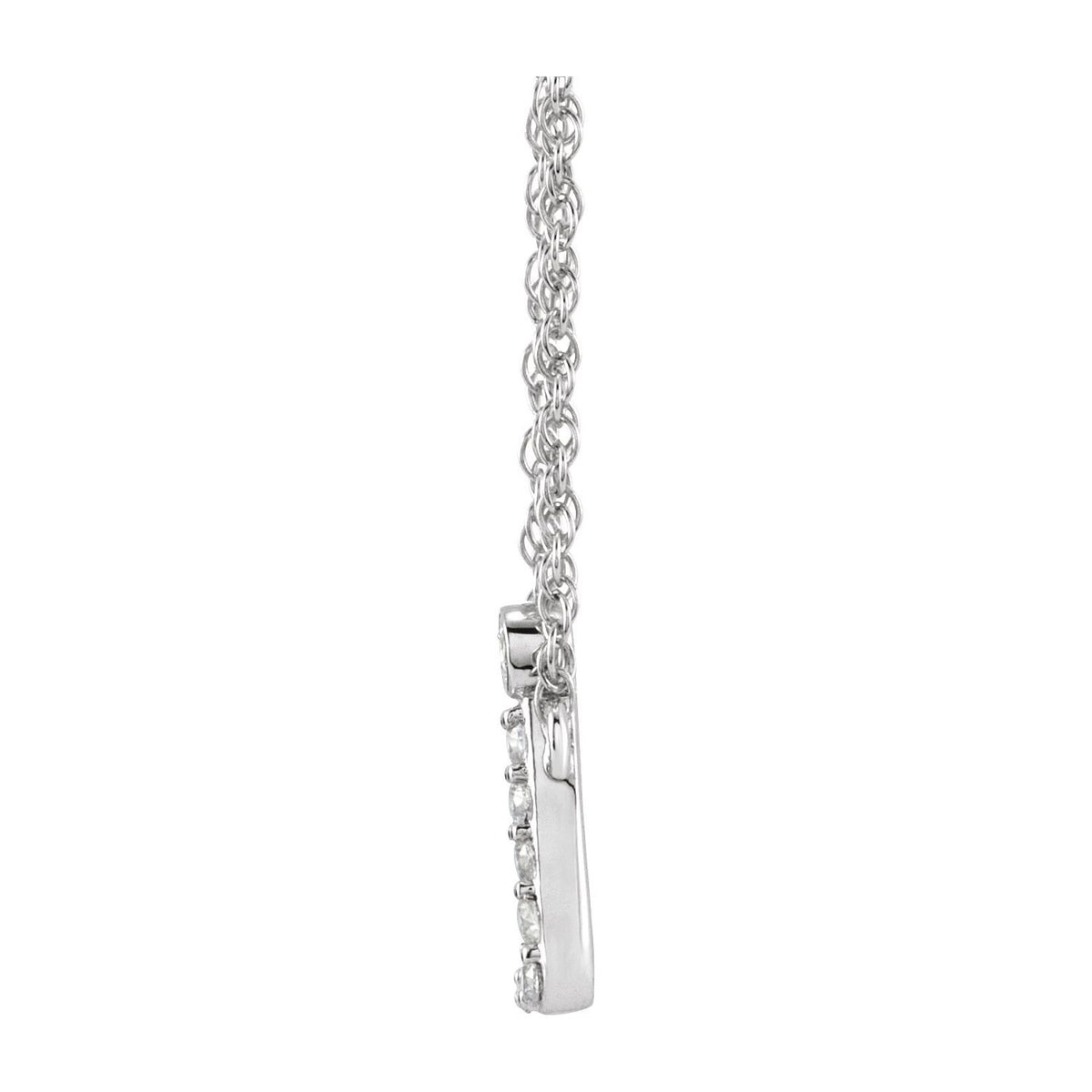 .06 CTW Natural Diamond Lowercase Initial 16" Necklace