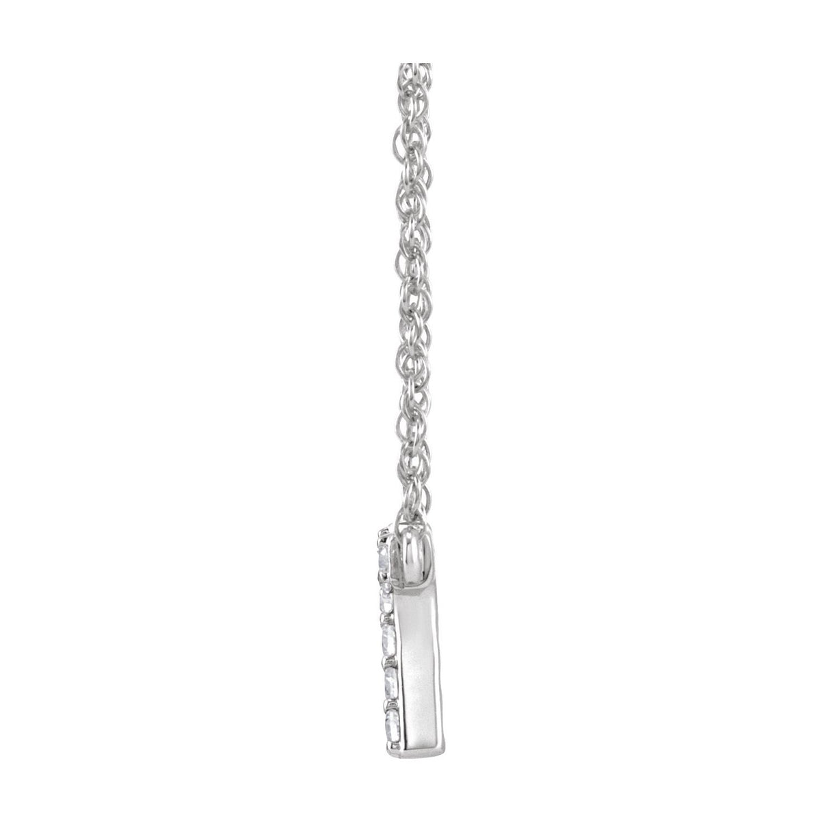 .07 CTW Natural Diamond Lowercase Initial 16" Necklace