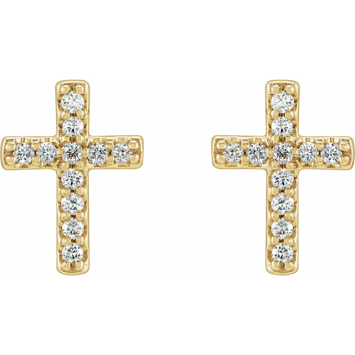 .08 CTW Natural Diamond Cross Earrings