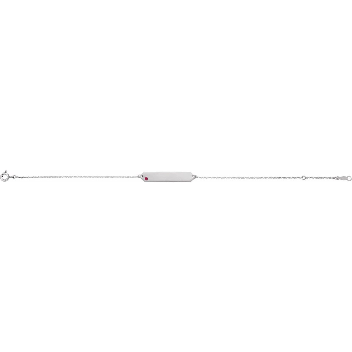 Sterling Silver Natural Ruby Geometric 7-8" Bracelet