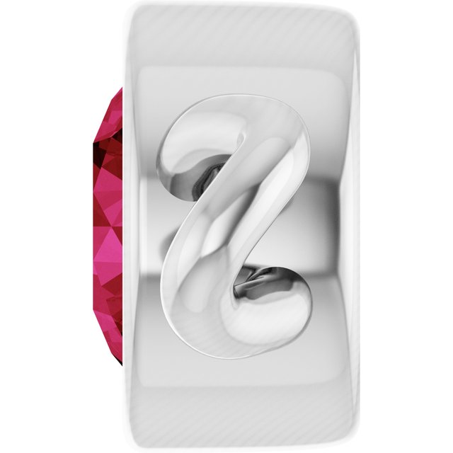 Natural Ruby Bezel-Set Link, 4 mm x 7.99 mm