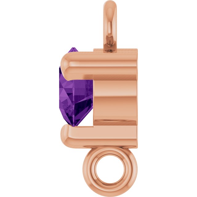 Natural Amethyst Link, 4 mm x 7.25 mm