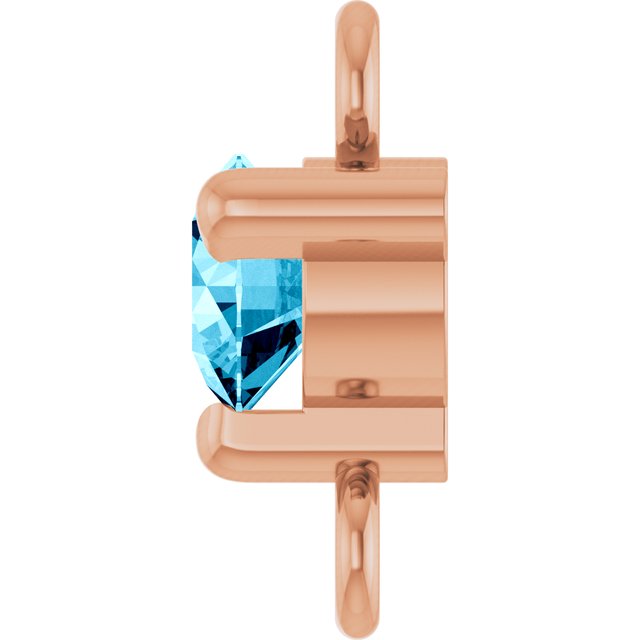 Petite Pavé® Natural Aquamarine Link, 4 mm x 7.25 mm