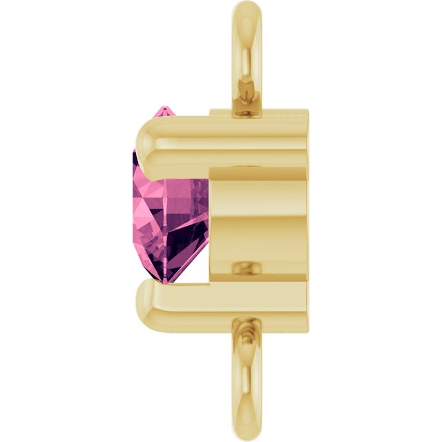Petite Pavé® Natural Pink Tourmaline Link, 4 mm x 7.25 mm