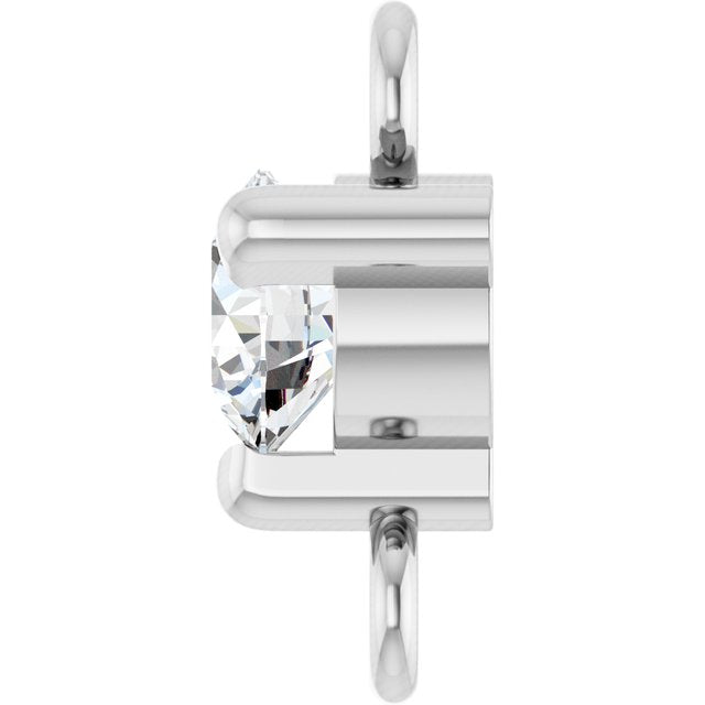 Petite Pavé® Natural White Sapphire Link, 4 mm x 7.25 mm