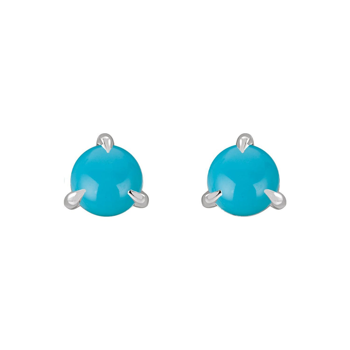 Cabochon Natural Turquoise Stud Earrings