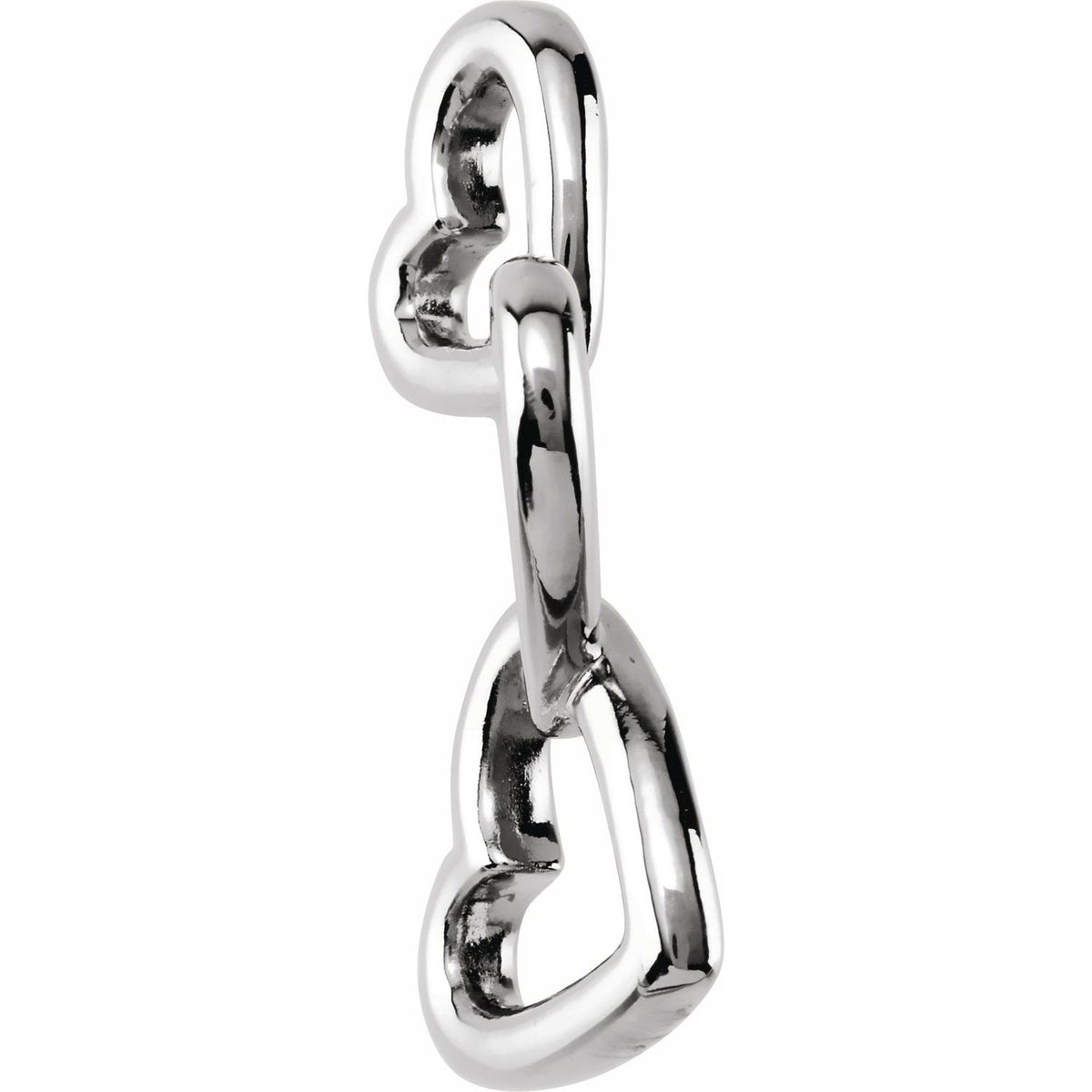 14K White Gold Interlocking Hearts Pendant