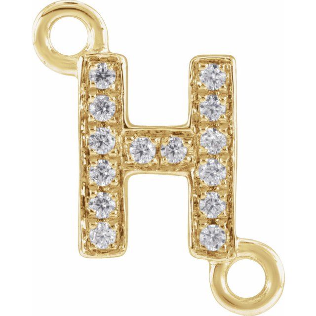 Petite Pavé® .05 CT Natural Diamond Initial Link