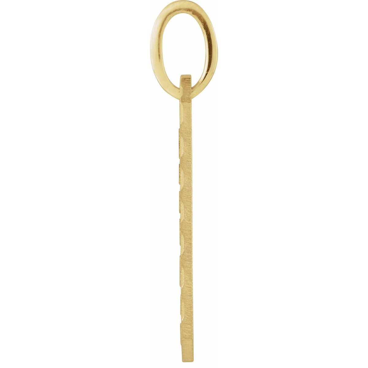 14K Yellow Gold Engravable Patterned Dog Tag