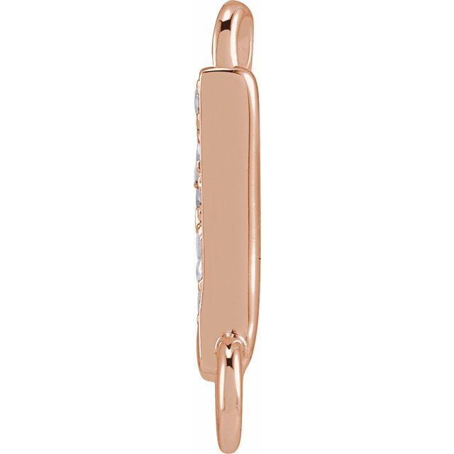 14K Rose Gold Petite Pavé™ .06 CTW Natural Diamond Initial Link