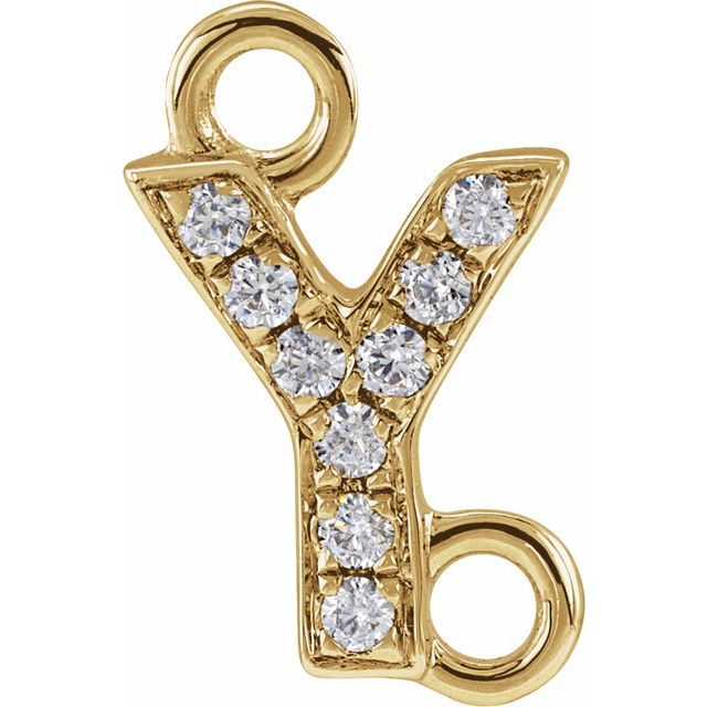 Petite Pavé® .03 CT Natural Diamond Initial Link