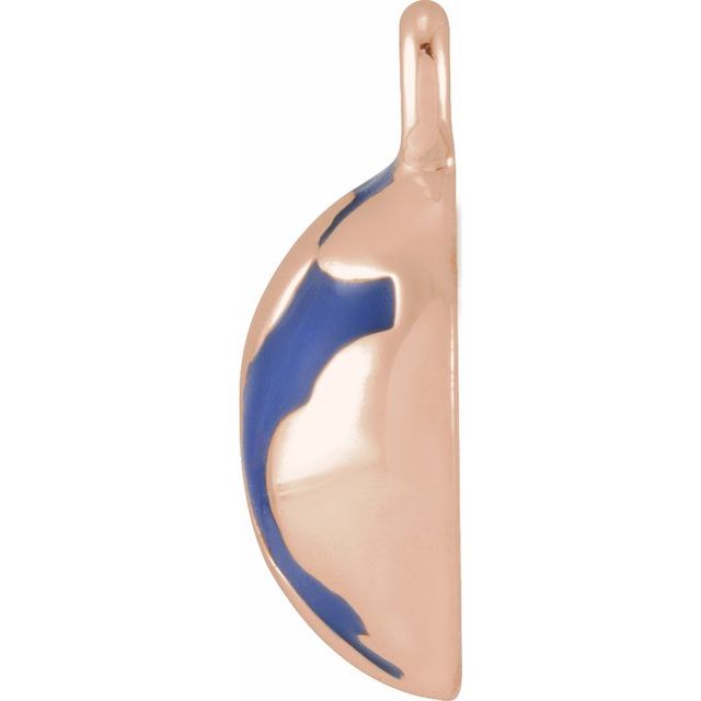 Petite Pavé® .015 CT Natural Diamond Blue Enamel Globe Dangle