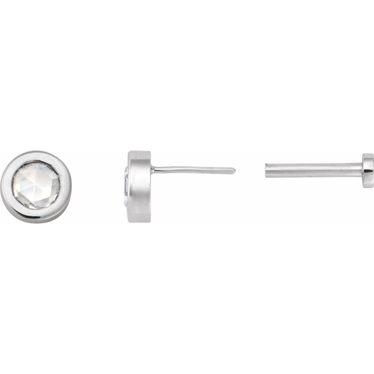 1/8 CT Rose-Cut Natural Diamond Stud Earring