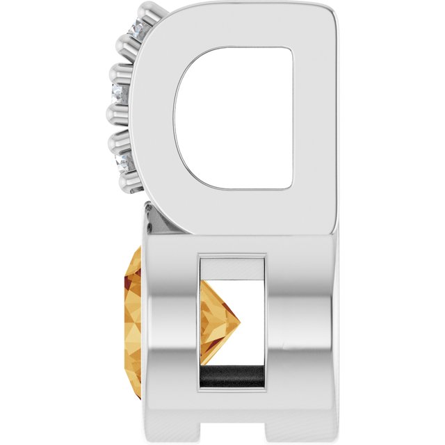 Natural Citrine & .04 CTW Natural Diamond Pendant