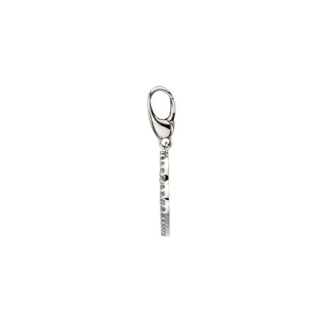 14K White Gold 1/4 Natural Diamond Heart Padlock Charm/Pendant