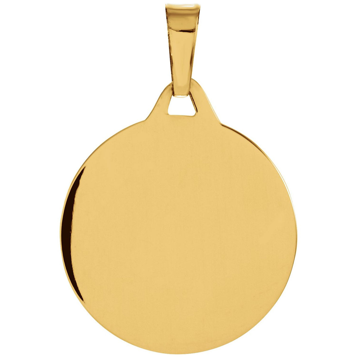14K Yellow Gold Round Mazel Good Luck Medal
