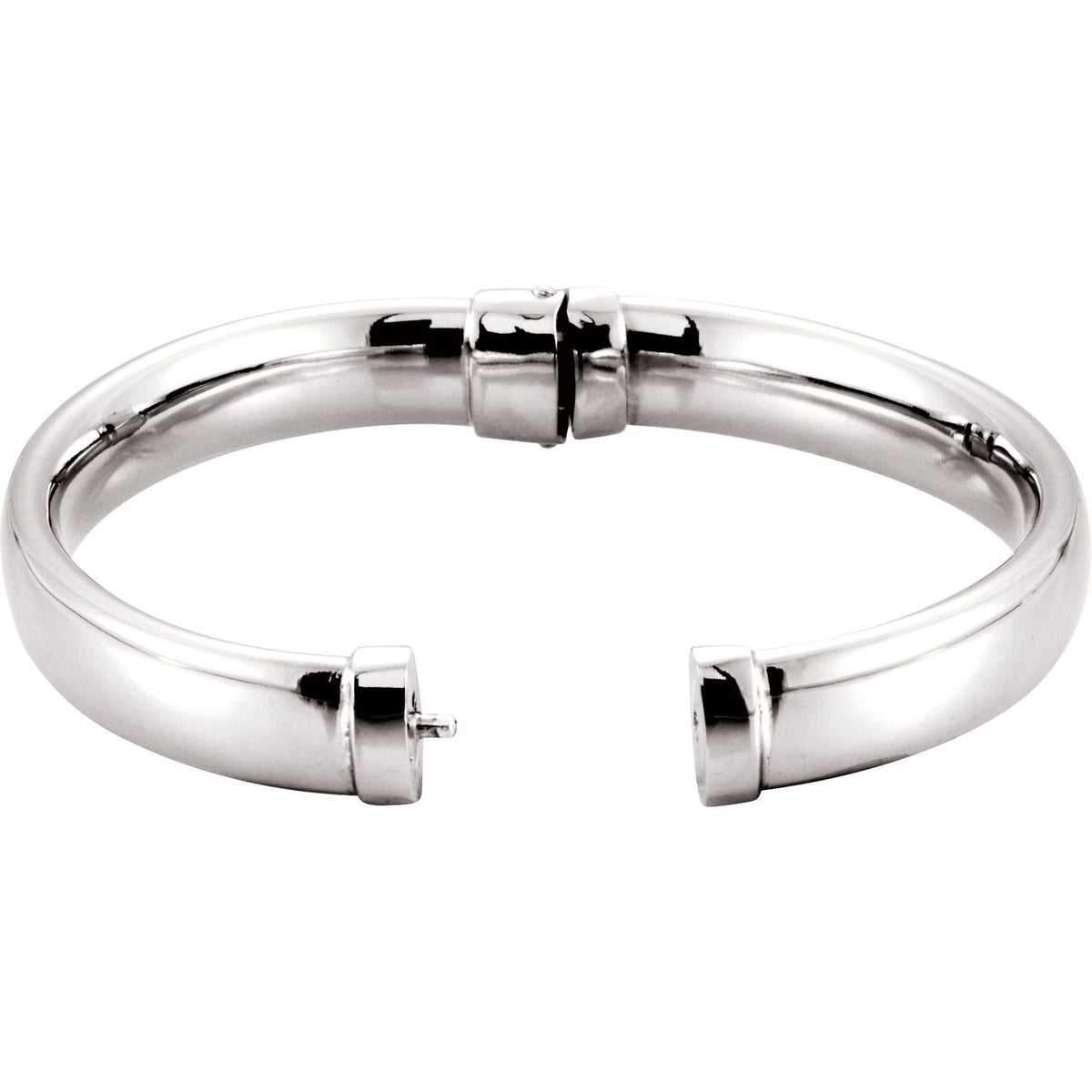 Sterling Silver Hinged Bangle 7" Bracelet (BRC687)
