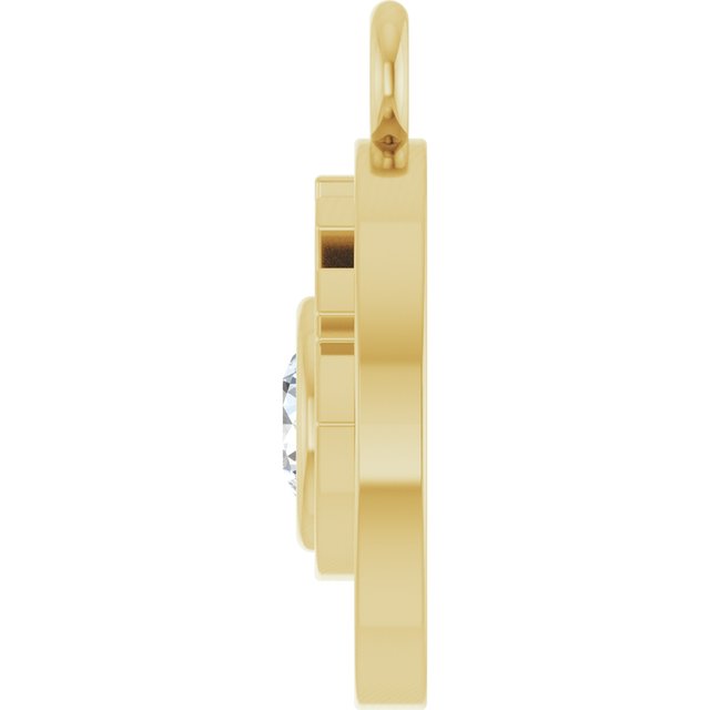 1/10 CT Natural Diamond Evil Eye Dangle