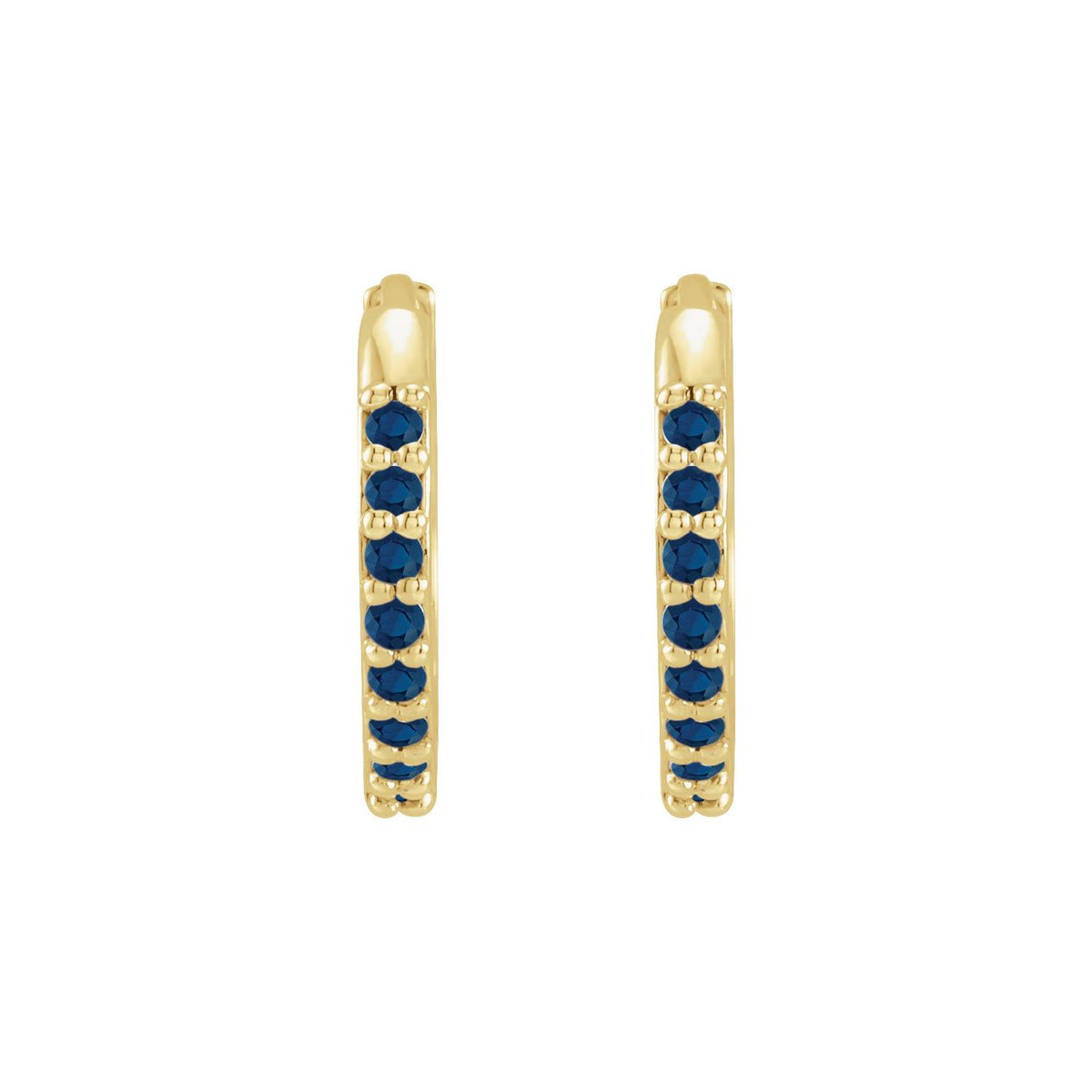 Lab-Grown Blue Sapphire Hinged Hoop Earrings