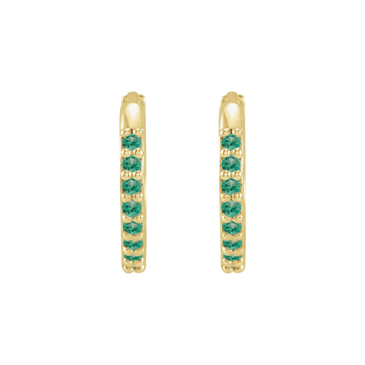 Lab-Grown Emerald Hinged Hoop Earrings
