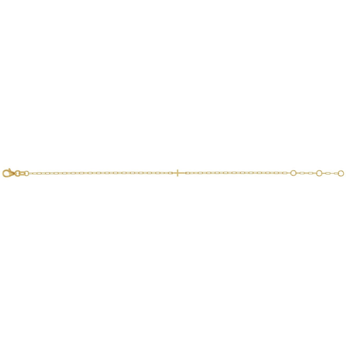 Sideways Cross Paperclip-Style Chain 6 1/2-7 1/2" Bracelet