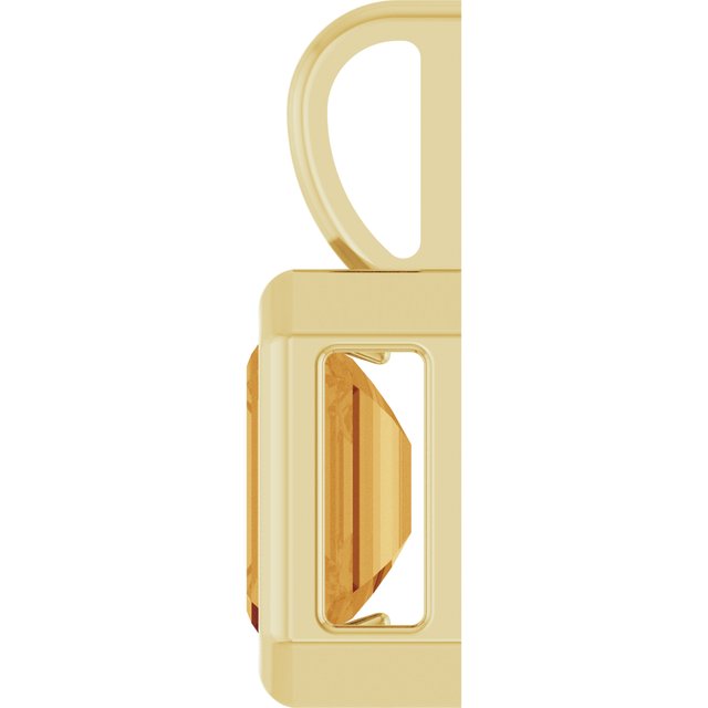 14K Yellow Gold Natural Citrine Pendant, 16.8 x 8.4 mm