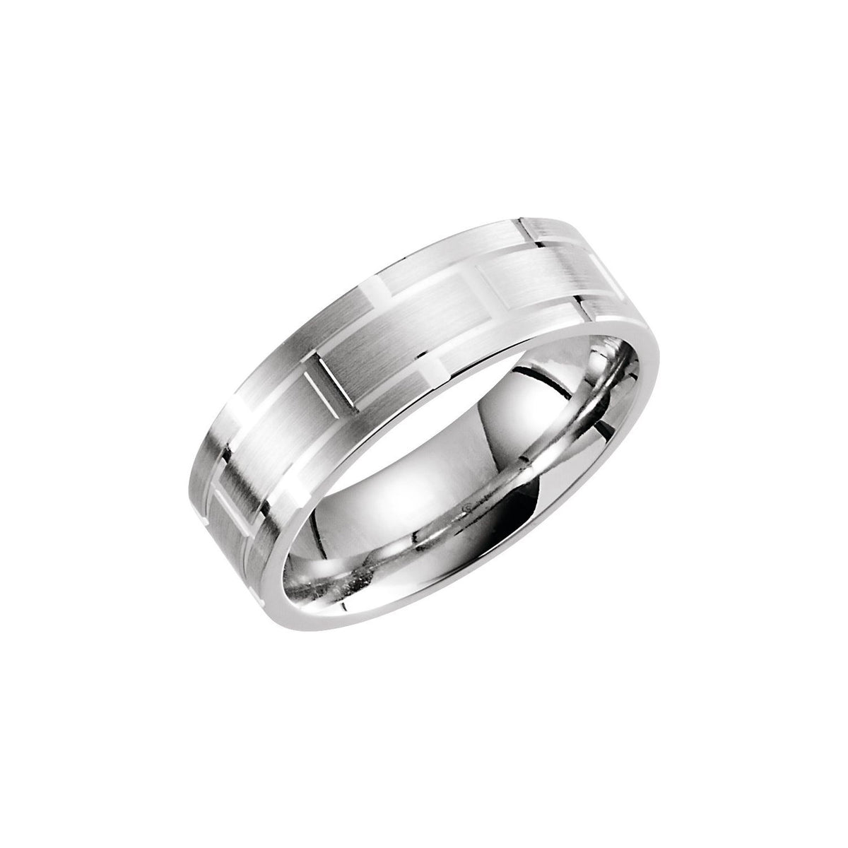 14K Yellow Gold Grooved Band
