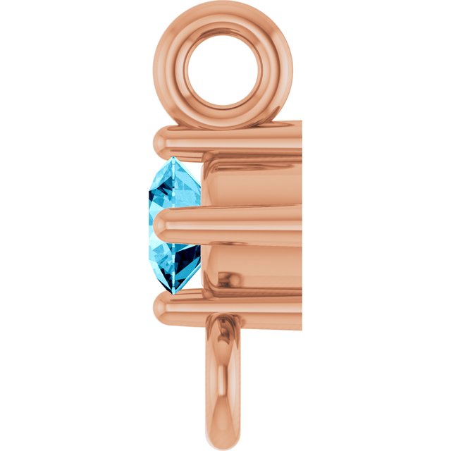 Natural Aquamarine Link, 3 mm x 6.4 mm