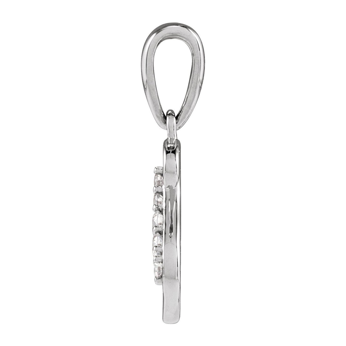 .08 CTW Natural Diamond Initial Pendant