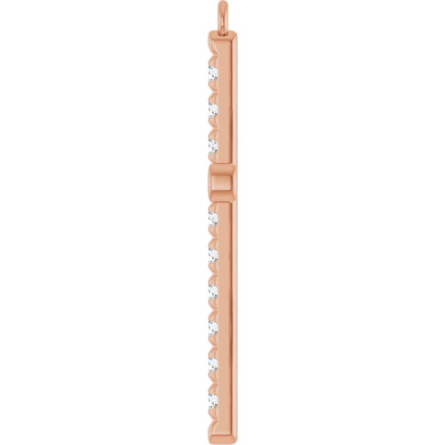 3/8 CTW Natural Diamond French-Set Cross Dangle