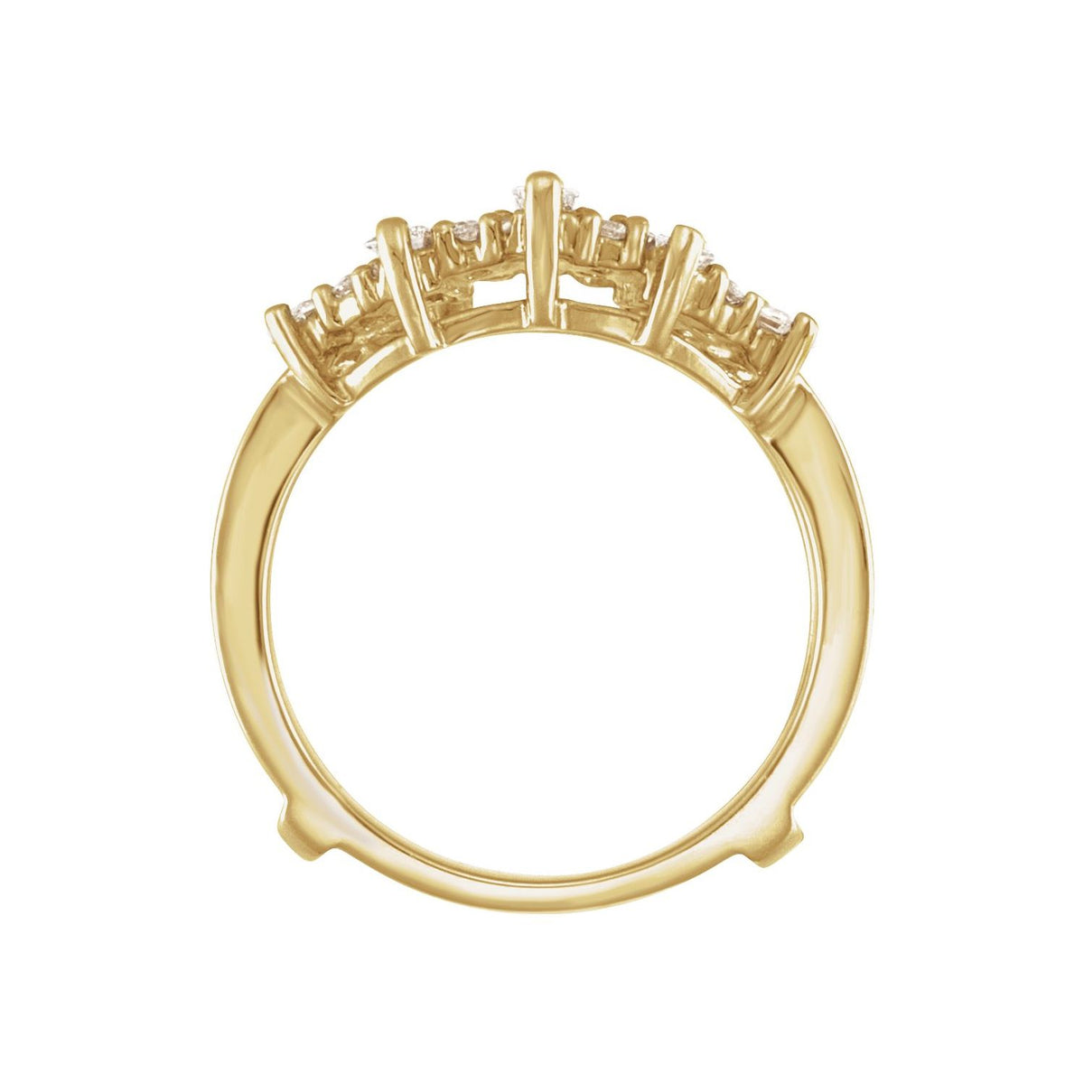14K Yellow Gold 9/10 CTW Natural Diamond Ring Guard