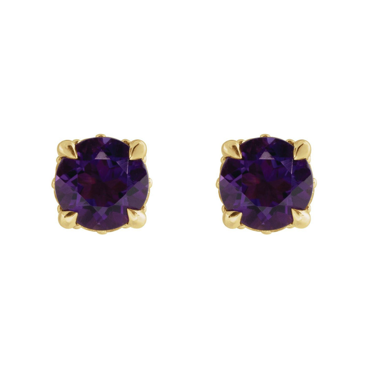 14K White Gold Lab-Grown Emerald & .06 CTW Natural Diamond Semi-Set Hidden Halo-Style Stud Earrings