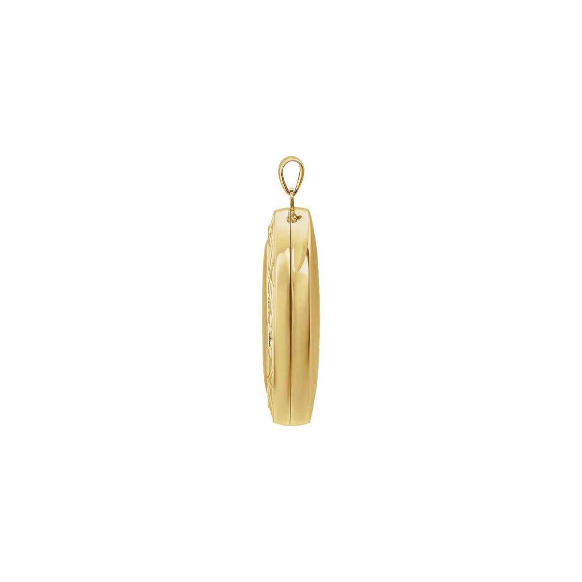 14K Yellow Gold Engravable Oval Locket, 40.7 x 23.1 mm