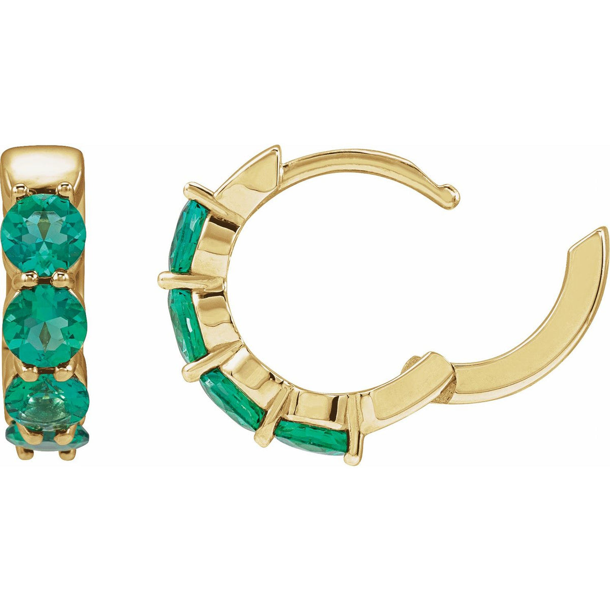 Lab-Grown Emerald Hoop Earrings