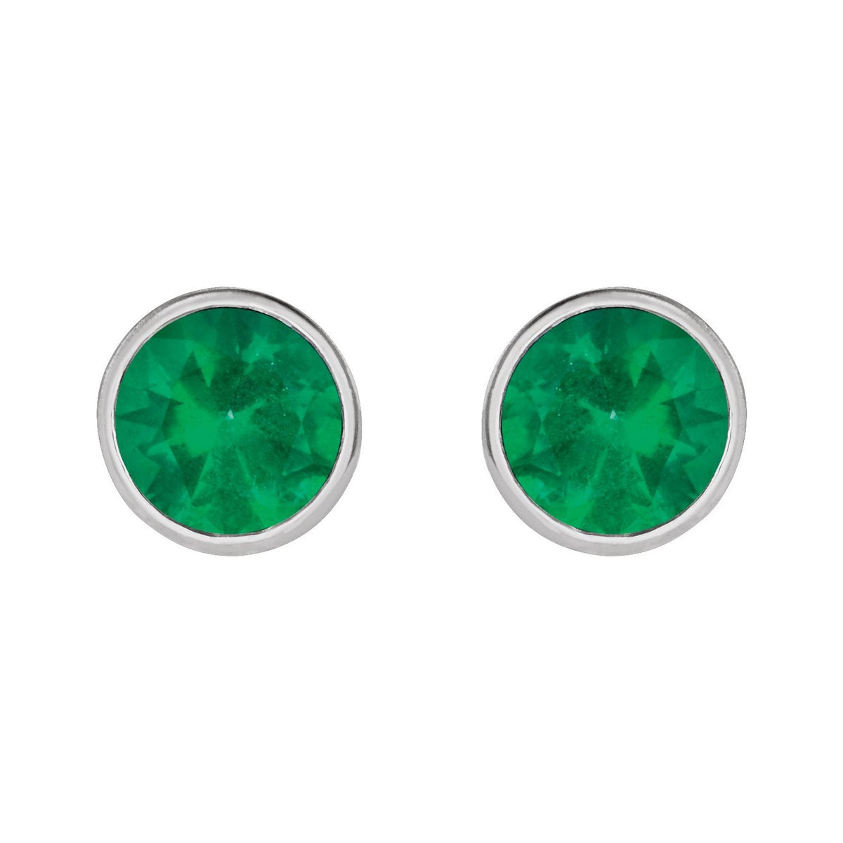 Lab-Grown Emerald Lightweight Stud Earrings