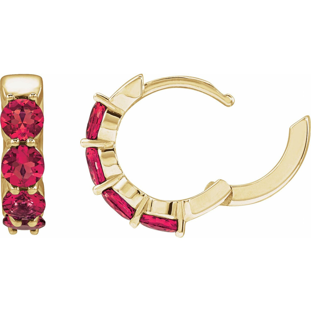 Lab-Grown Ruby Hoop Earrings