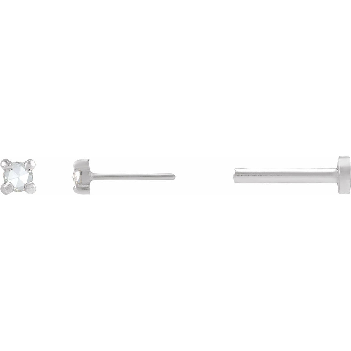 .02 CT Rose-Cut Natural Diamond Stud Earring