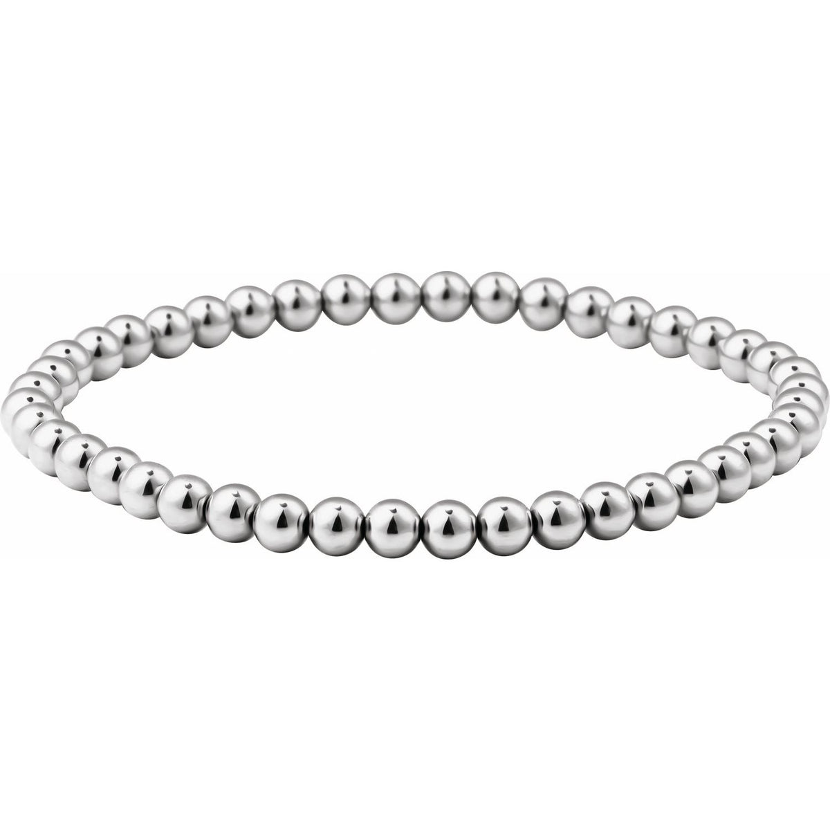 Sterling Silver Elastic Bead 6 1/2" Bracelet