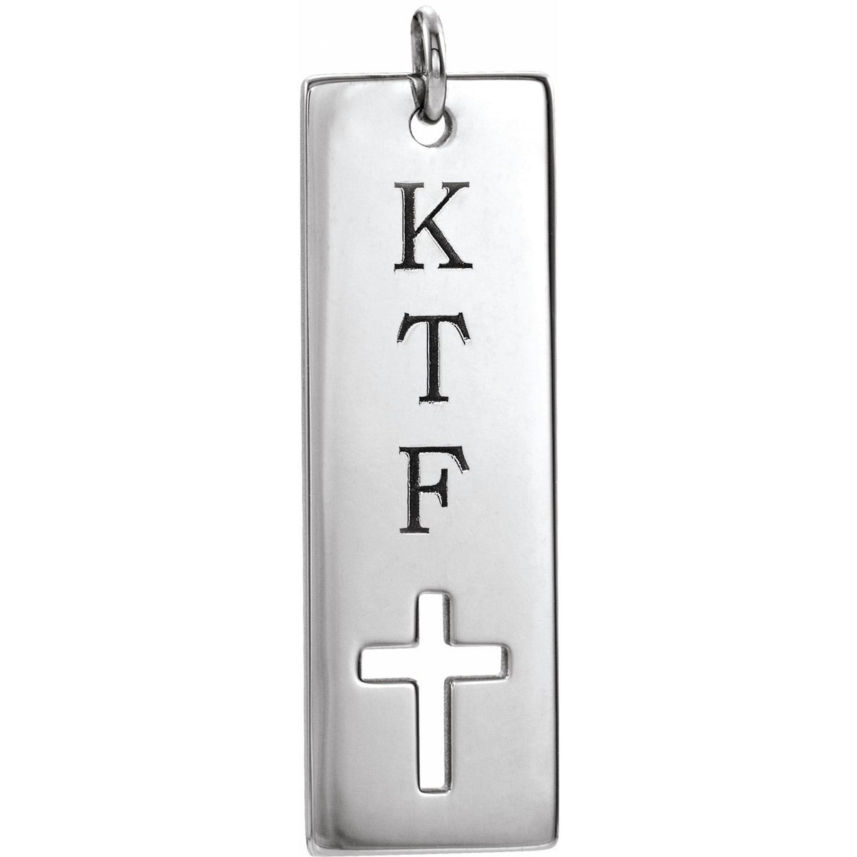 Engravable Pierced Cross Bar Pendant