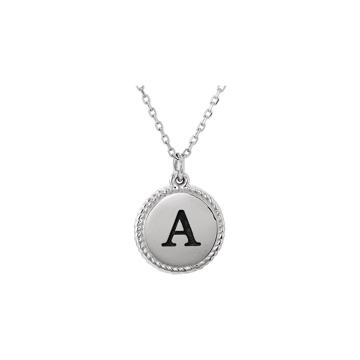 Sterling Silver Engravable Round 16-18" Rope Necklace