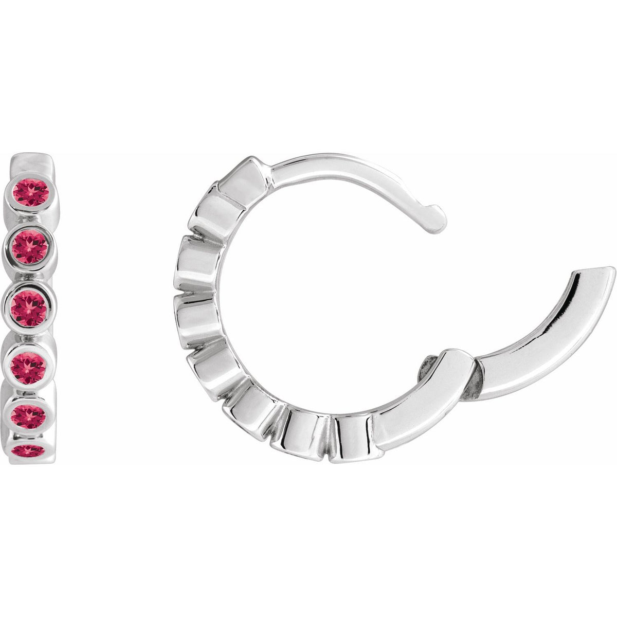Lab-Grown Ruby Hinged Hoop Earrings