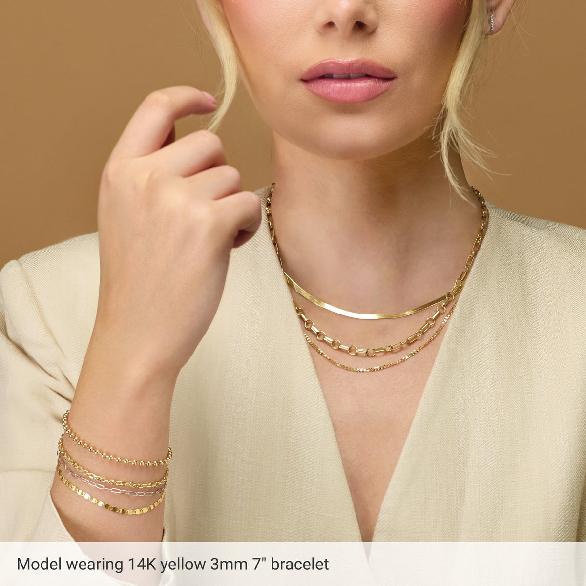 Sterling Silver Hollow Bead 20" Chain (CH438)