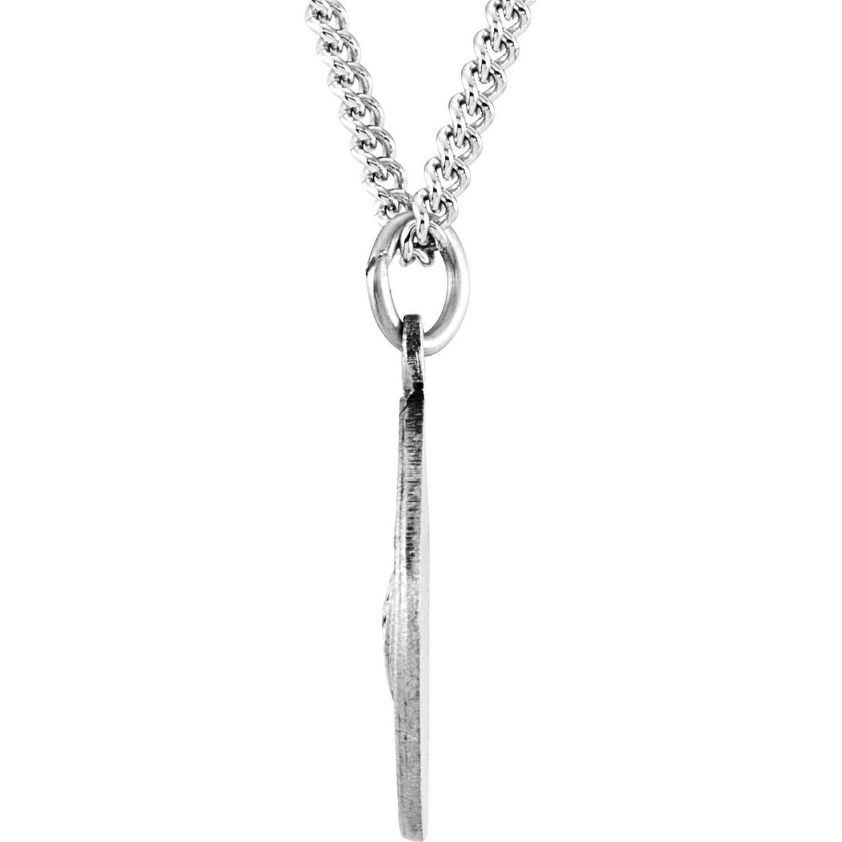 Sterling Silver Round St. Jude Thaddeus Medal 18" Necklace
