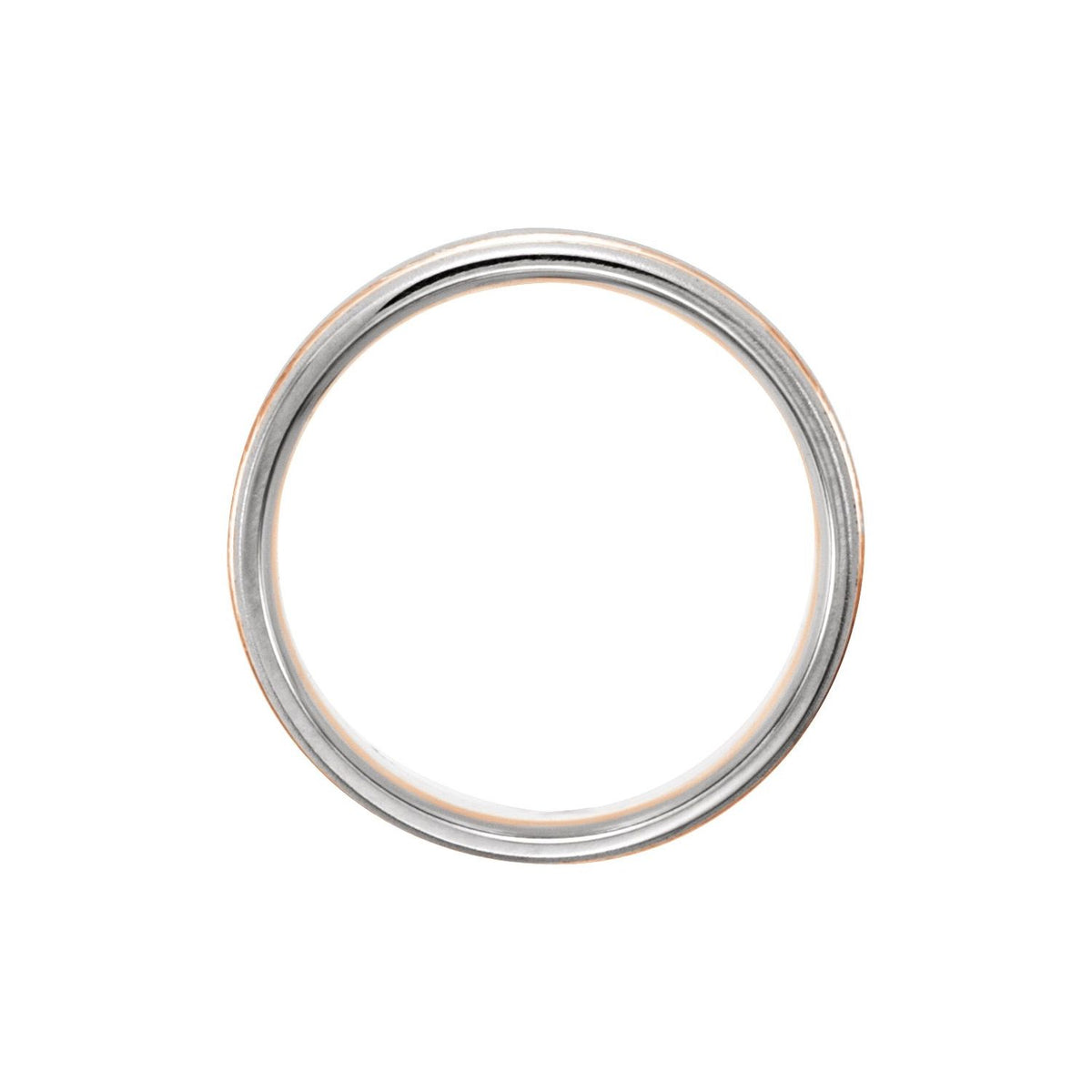 10K Yellow/White Gold Grooved Comfort-Fit Half Round Band